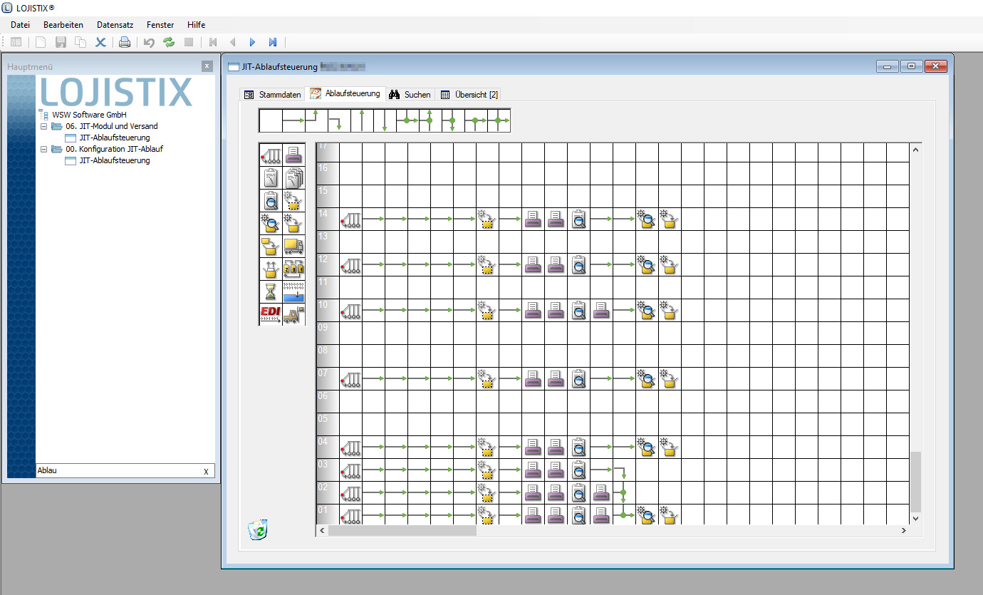 Mehrstufige JIS-Prozesse lassen sich visualisieren und steuern. (Bild: WSW Software GmbH)